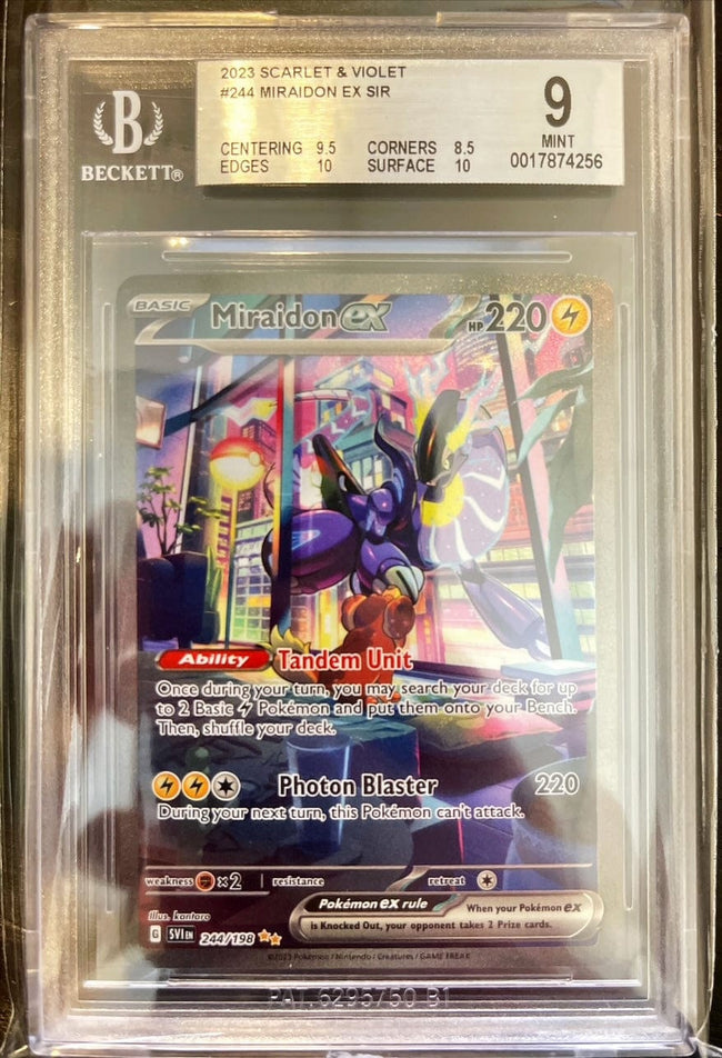 Pokémon Miraidon Ex Scarlet & Violet Base Full Art BGS 9 0017874256 Hover Image