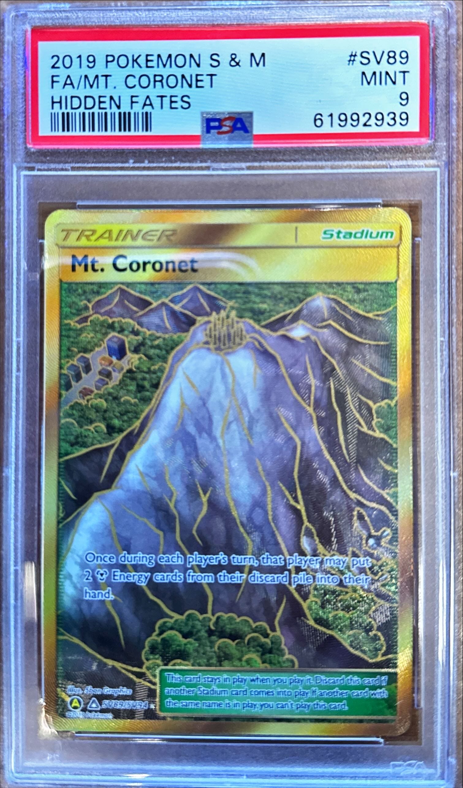 Pokémon Mt. Coronet Hidden Fates Full Art PSA 9