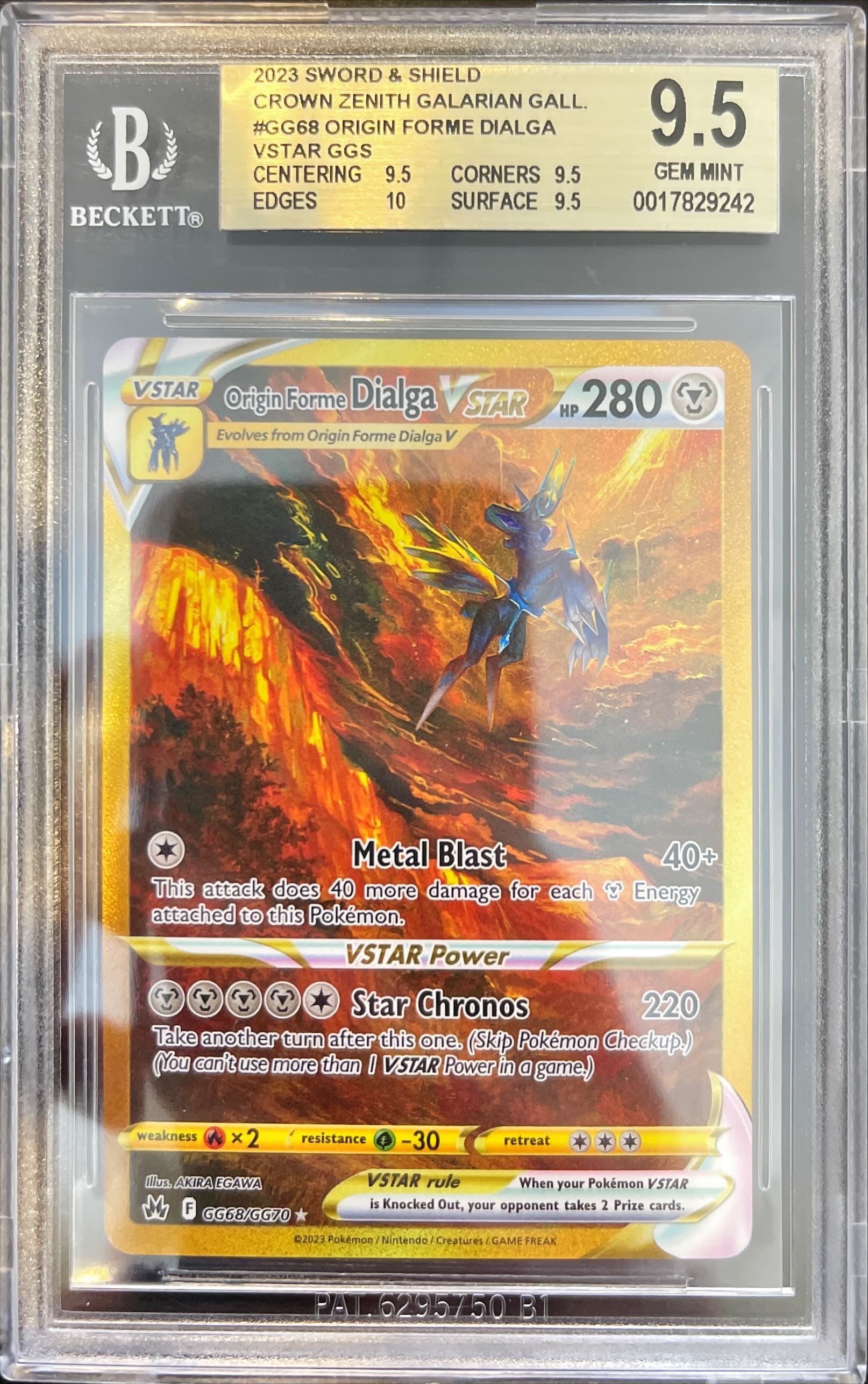 Pokémon Origin Forme Dialga Vstar BGS 9,5 0017829242 Immagine principale del prodotto