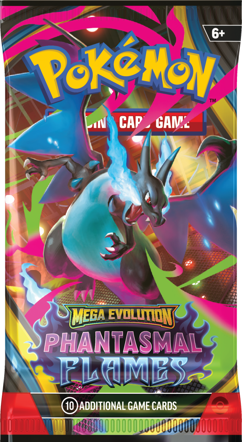 Pokémon TCG Phantasmal Flames boosterpack met Mega Charizard X artwork