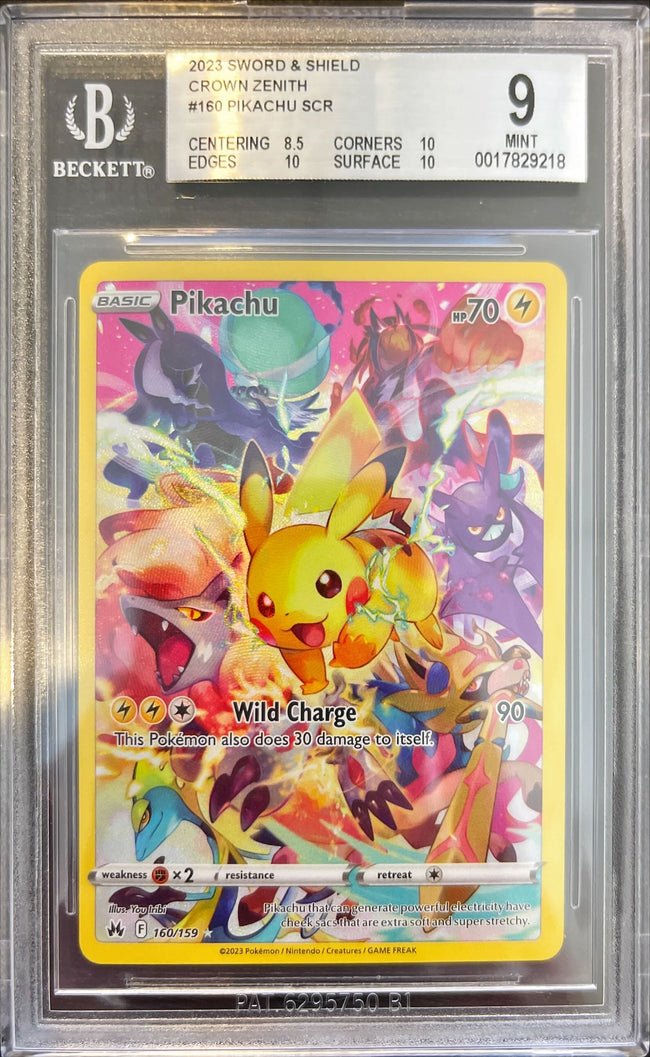 Pokémon Pikachu Crown Zenith BGS 9 0017829218 Hover Image