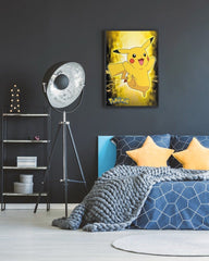 Het artwork van de Pikachu Neon poster in detail