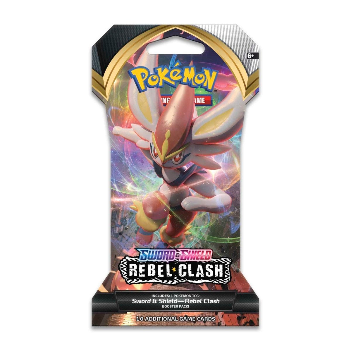 Pokémon Sword & Shield Rebel Clash Sleeved Booster Engels – Cinderace verpakking Main image