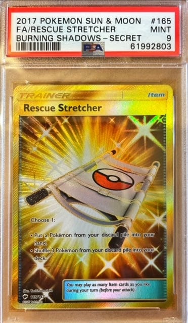 Pokémon Rescue Stretcher Burning Shadows Secret Full Art PSA 9