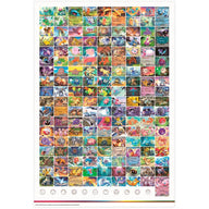Pokémon 151 poster met silhouetten van alle 151 originele Pokémon