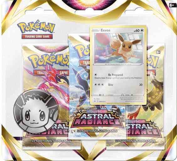 Pokemon Sword & Shield Astral Radiance 3-pack blister 0820650850288 Hover Image