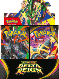 Pokémon Mega Evolution Delta Reign Booster Box – recht vooraanzicht van Engelse display met 36 boosters | Lichcards