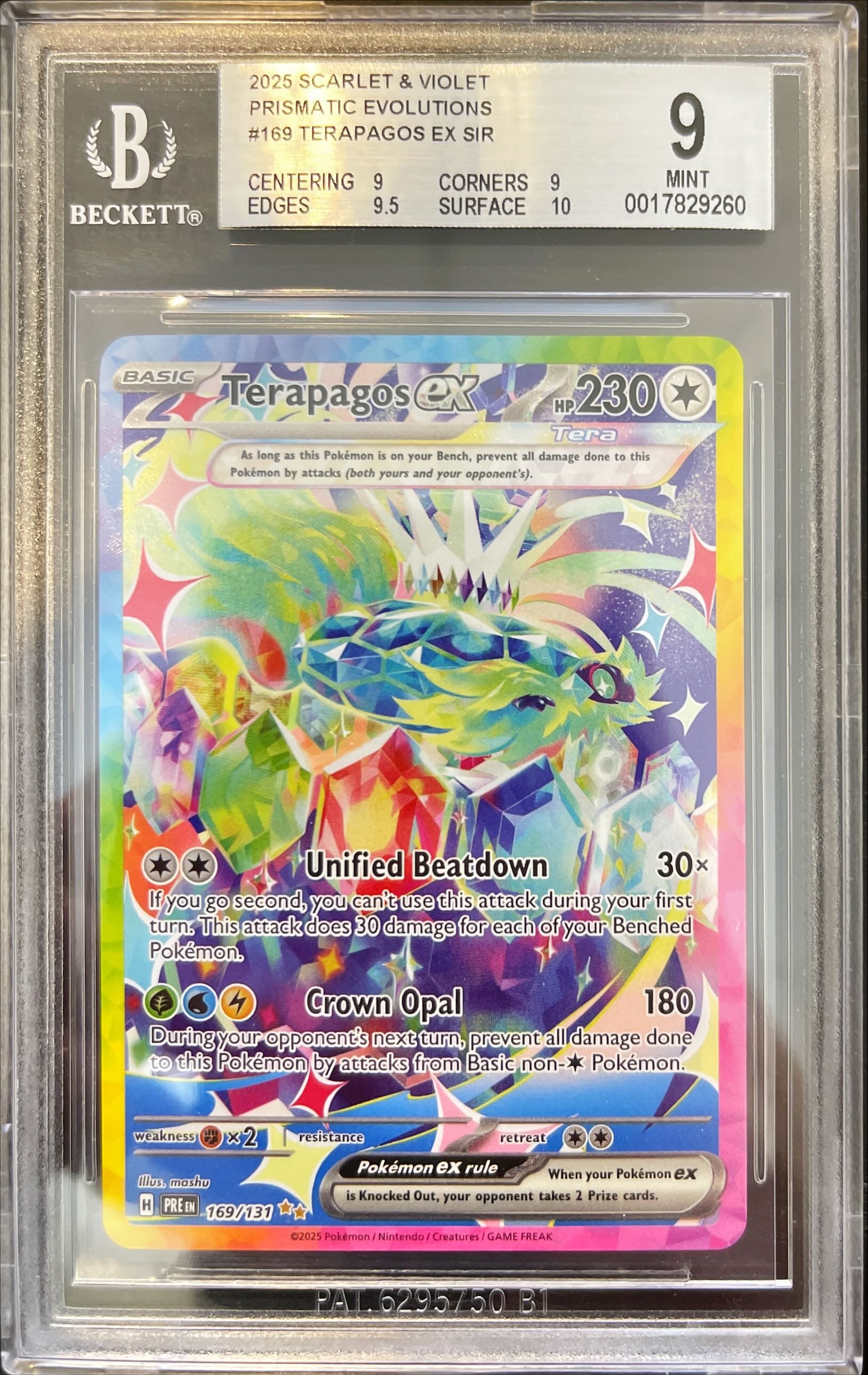 Pokémon Terapagos Ex Prismatic Evolutions BGS 9 0017829260 Hauptbild