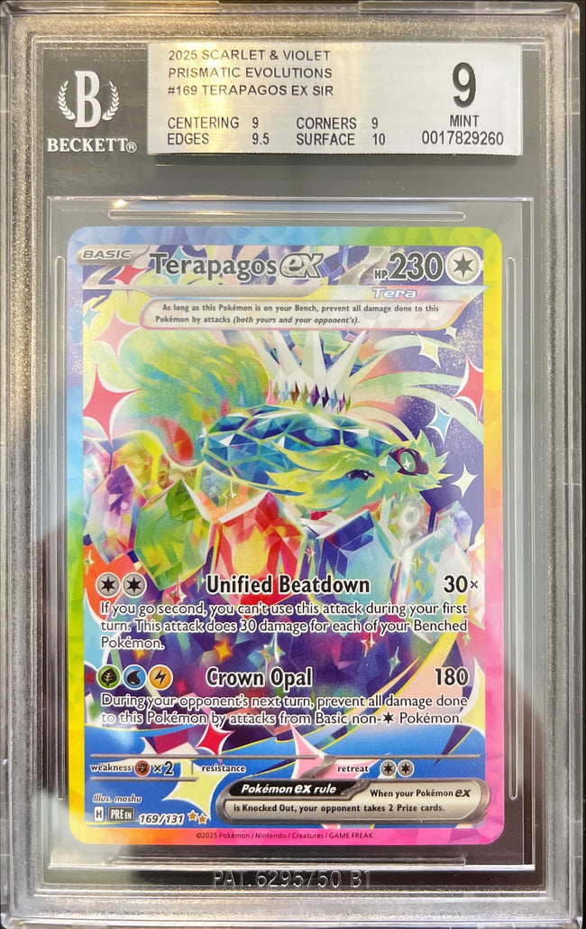 Pokémon Terapagos Ex Prismatic Evolutions BGS 9 0017829260 Hover Image