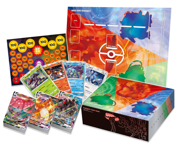 Officiële inhoud van Pokémon VMAX Battle Triple Starter Set met drie decks
