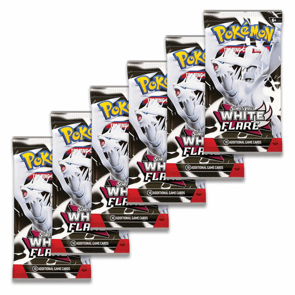 Inhoud van de White Flare Booster Bundle: 6 Engelse Pokémon boosters