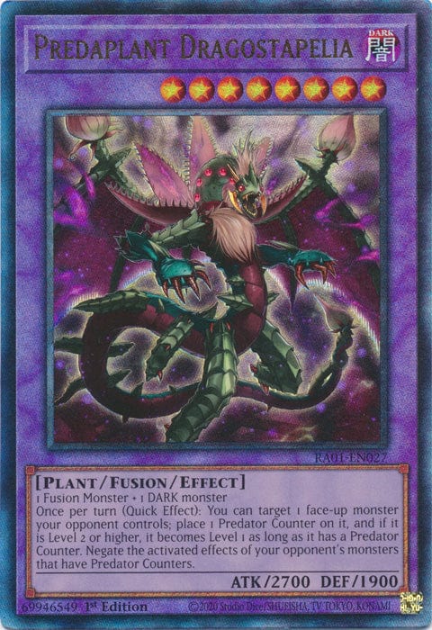 Predaplant Dragostapelia (PUR) - RA01-EN027 - Prismatic Ultimate Rare - 1st Edition