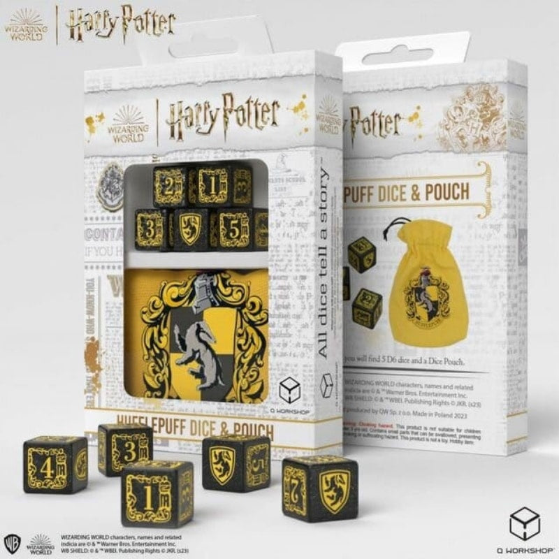 Q-Workshop Harry Potter Huffelpuf dobbelstenen en buidel - 5907699496877 | Lichcards Immagine principale del prodotto