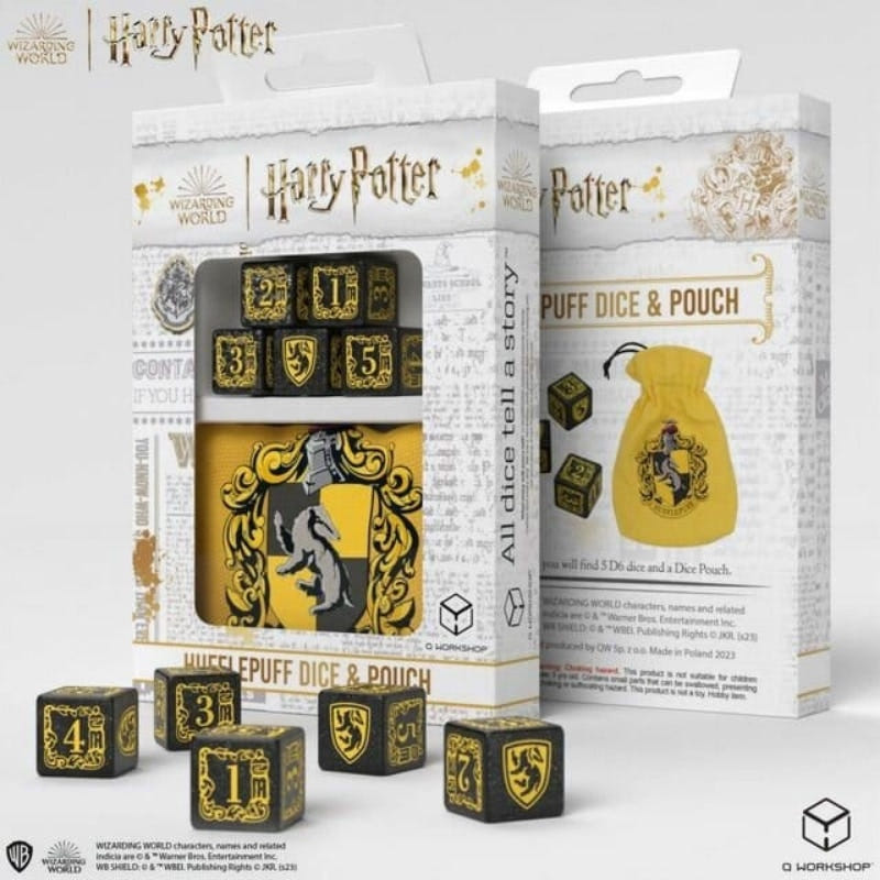 Q-Workshop Harry Potter Huffelpuf dobbelstenen en buidel - 5907699496877 | Lichcards Immagine principale del prodotto