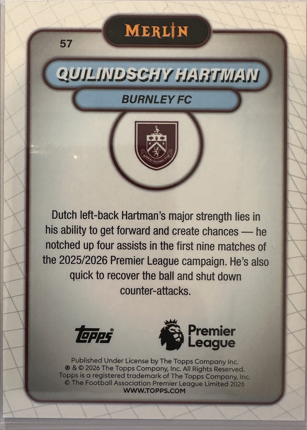 Quilindschy Hartman - 2025-26 Topps Merlin Premier League (Gold Mojo Refractor 43/50) [57] - achterkant