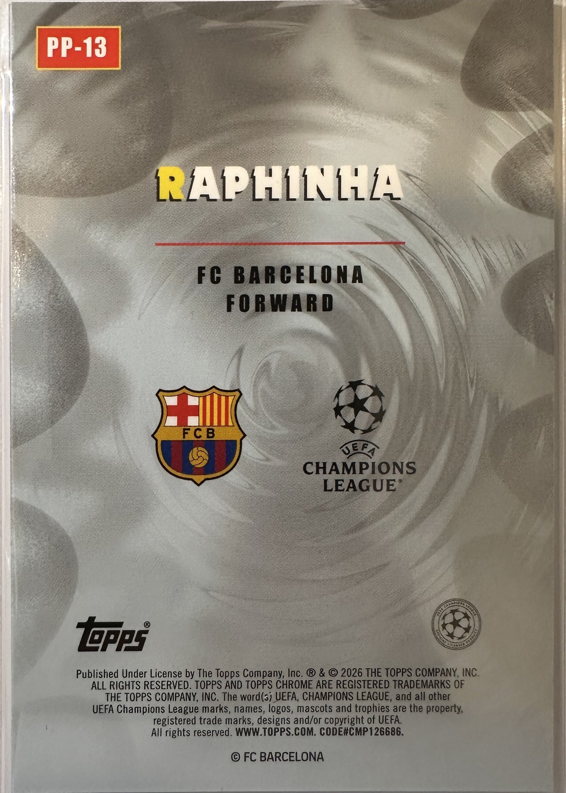 Raphinha - 2025-26 Topps Chrome UEFA Club Competitions (Power Players) [PP-13] - achterkant