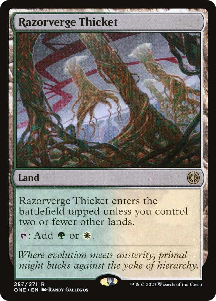 Razorverge Thicket – Phyrexia: All Will Be One 257 – Magic: The Gathering single card | Lichcards Main image