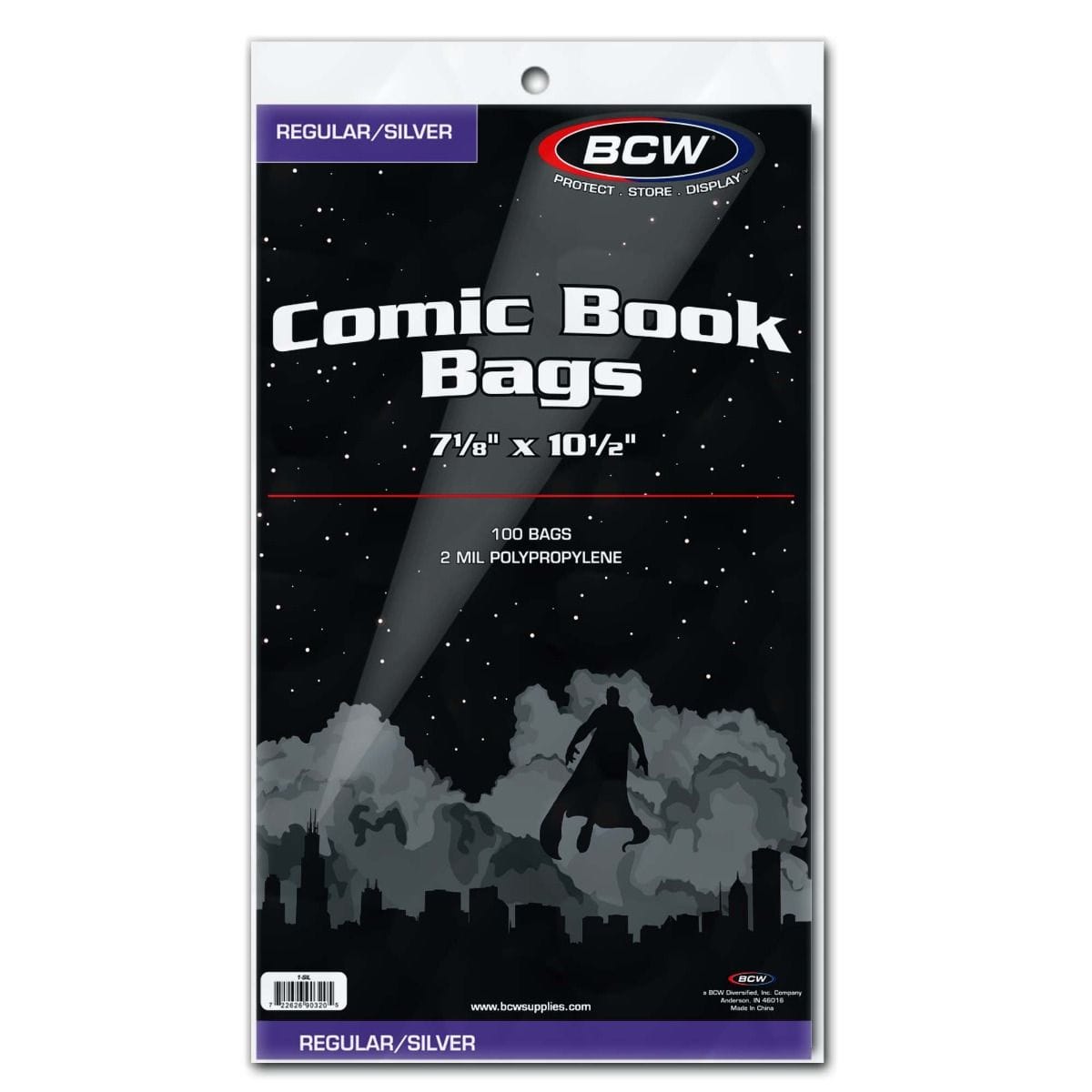 Regular/Silver Comic Book Bags 100 stuks 722626903205