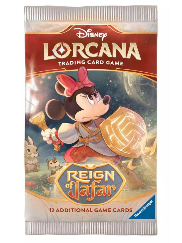 Disney Lorcana Reign of Jafar - boosterpakje met Minnie Mouse-artwork uit de booster box