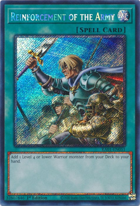 Reinforcement of the Army (Platinum Secret Rare) - RA01-EN051 - Platinum Secret Rare - 1st Edition