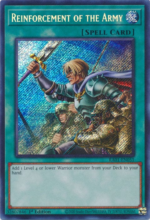 Reinforcement of the Army (Secret Rare) - RA01-EN051 - Secret Rare - 1st Edition