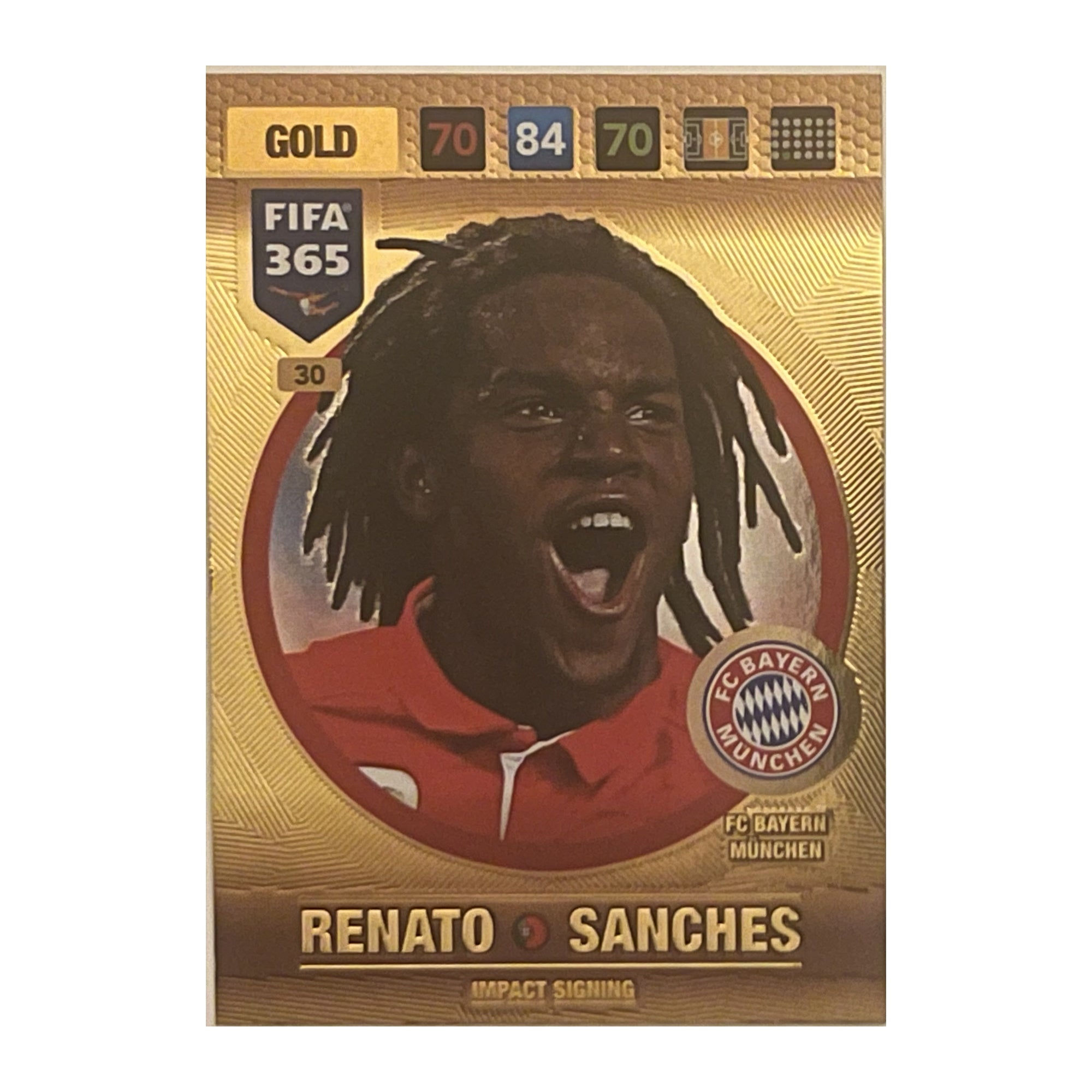 Renato Sanches - Panini Adrenalyn XL FIFA 365 2017 (Impact Signing / Gold) [30] - voetbalkaart voorkant