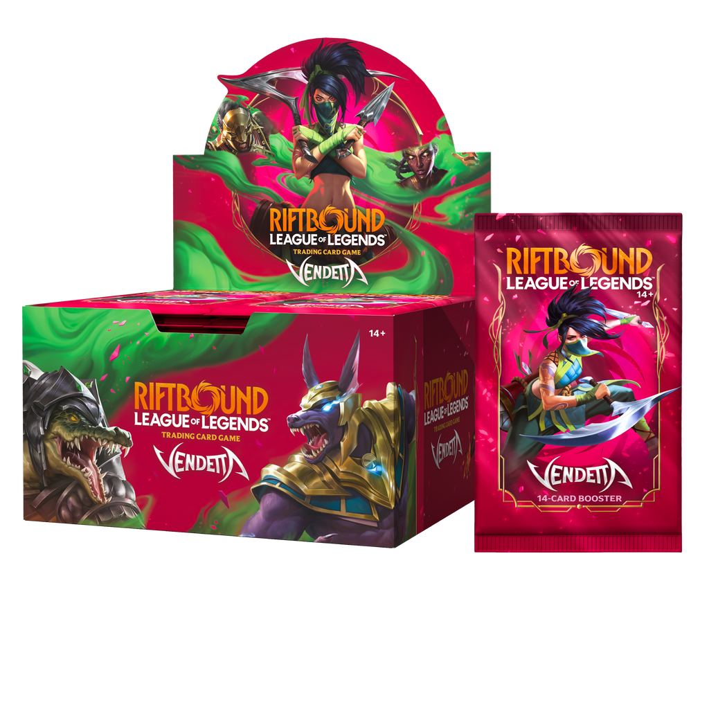 Riftbound Vendetta booster display met losse Engelse foil booster