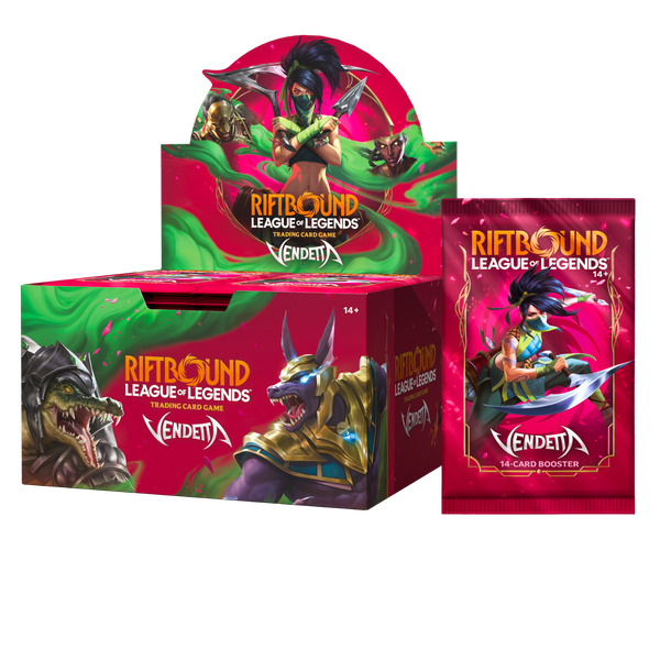 Riftbound Vendetta booster display met losse Engelse foil booster