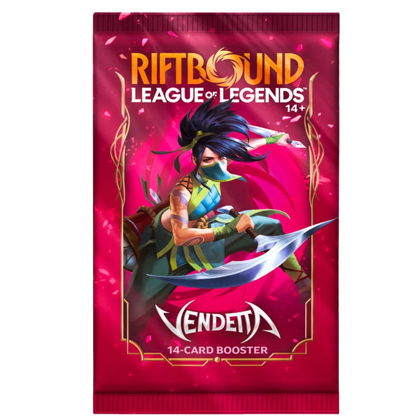 Riftbound Vendetta Engelse booster pack close-up