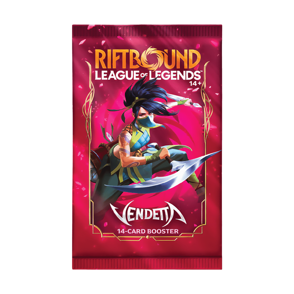 Riftbound Vendetta Engelse losse foil booster pack Akali artwork | Lichcards Hauptbild