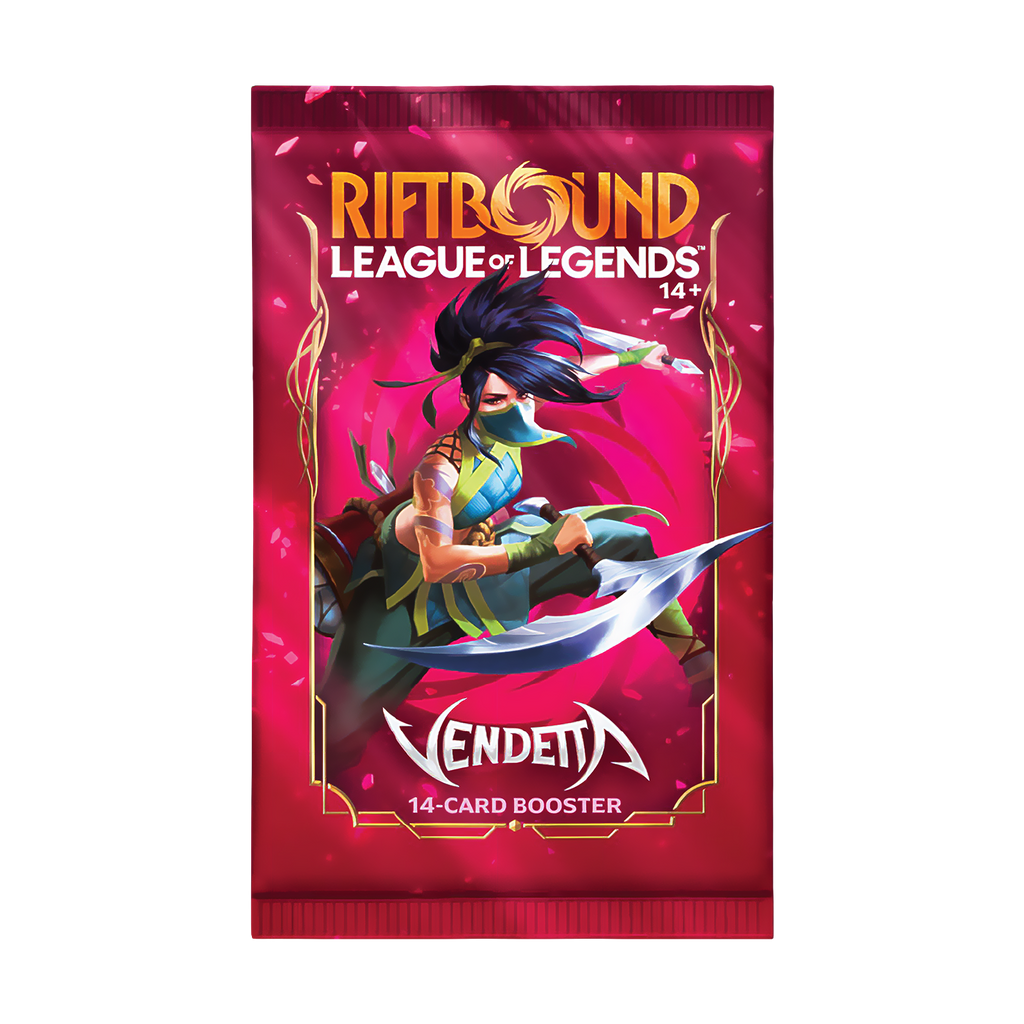 Riftbound Vendetta Engelse losse foil booster pack Akali artwork