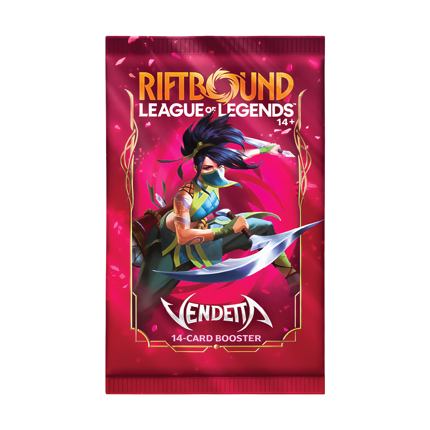 Riftbound Vendetta Engelse losse foil booster pack Akali artwork