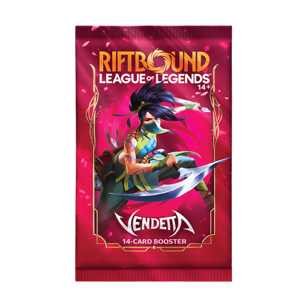 Riftbound Vendetta Engelse losse foil booster pack Akali artwork