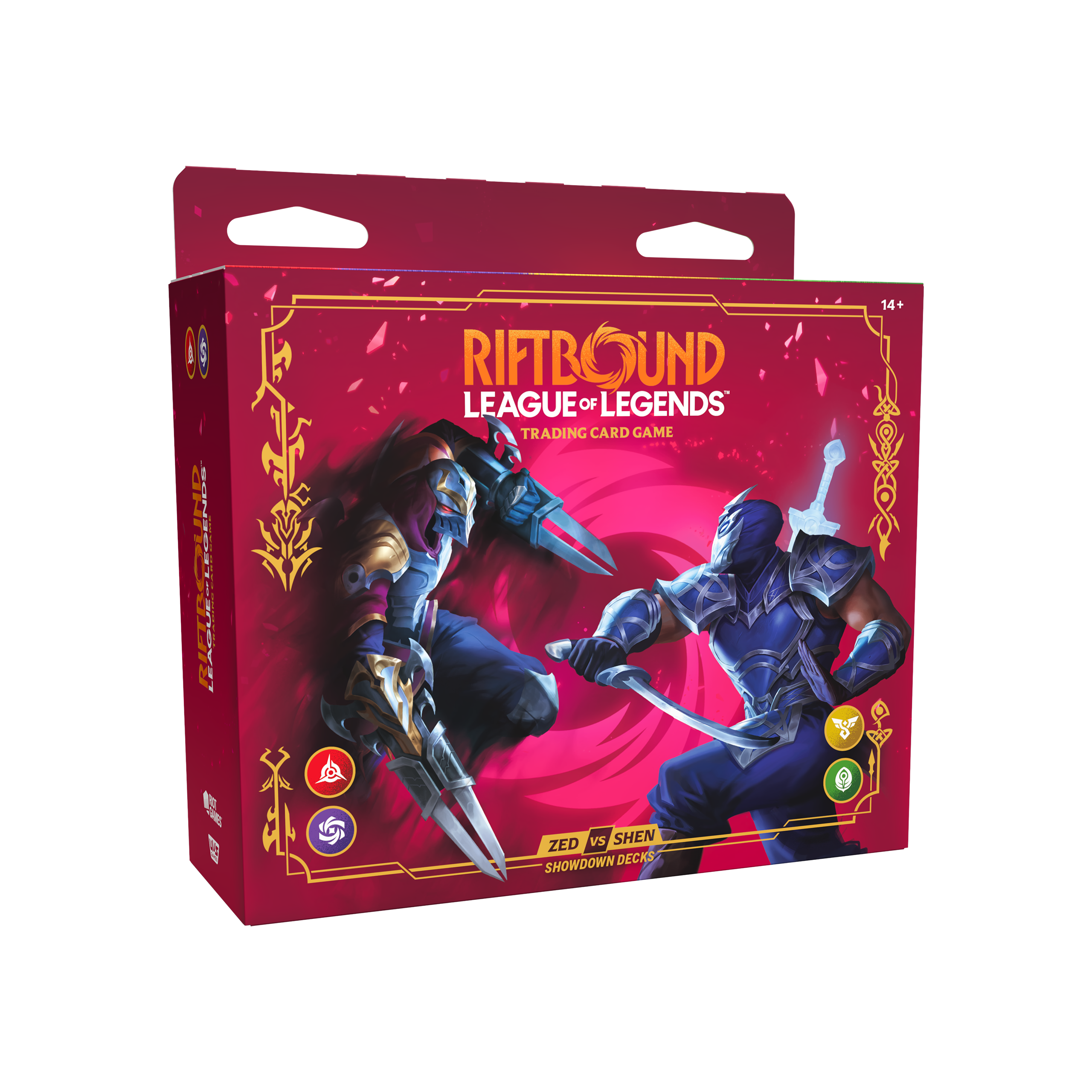 Riftbound Vendetta Zed vs Shen Showdown Decks schuin links