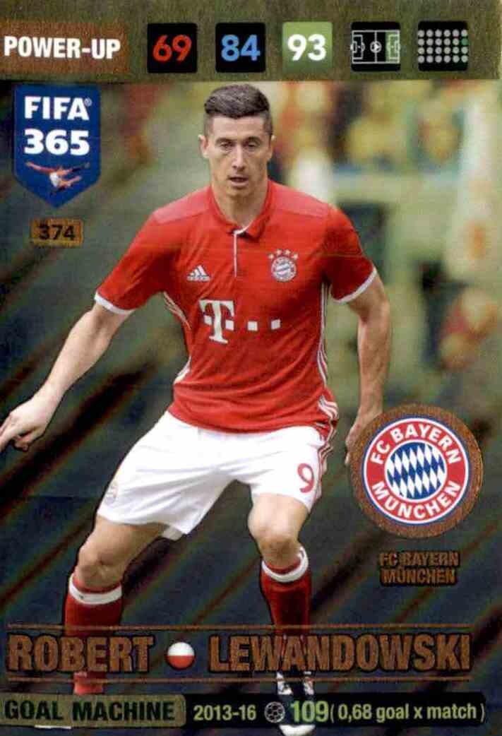 Robert Lewandowski - FIFA 365: 2017 Adrenalyn XL Power-Up – Goal Machine #374 - Near Mint