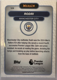 Rodri - 2025-26 Topps Merlin Premier League (Aqua Refractor 028/199) [125] - achterkant | Lichcards