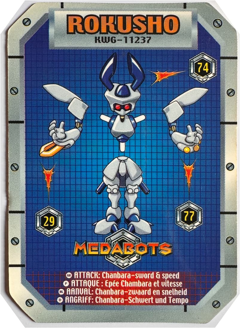 Rokusho KWG-11237 Medabots action figure insert — achterkant | Lichcards