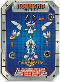 Rokusho KWG-11237 Medabots action figure insert — achterkant | Lichcards