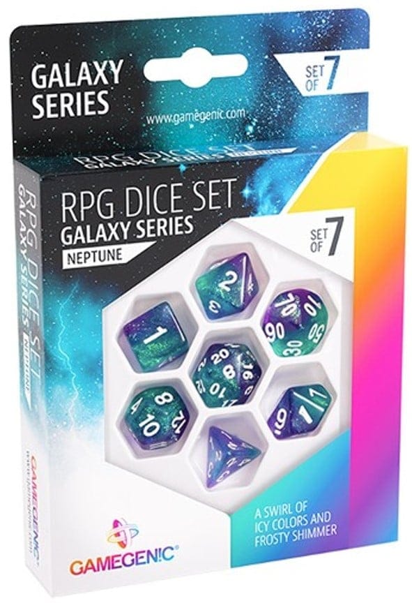 RPG Dice Set - Galaxy Series Neptune (7 stuks) 4251715405055