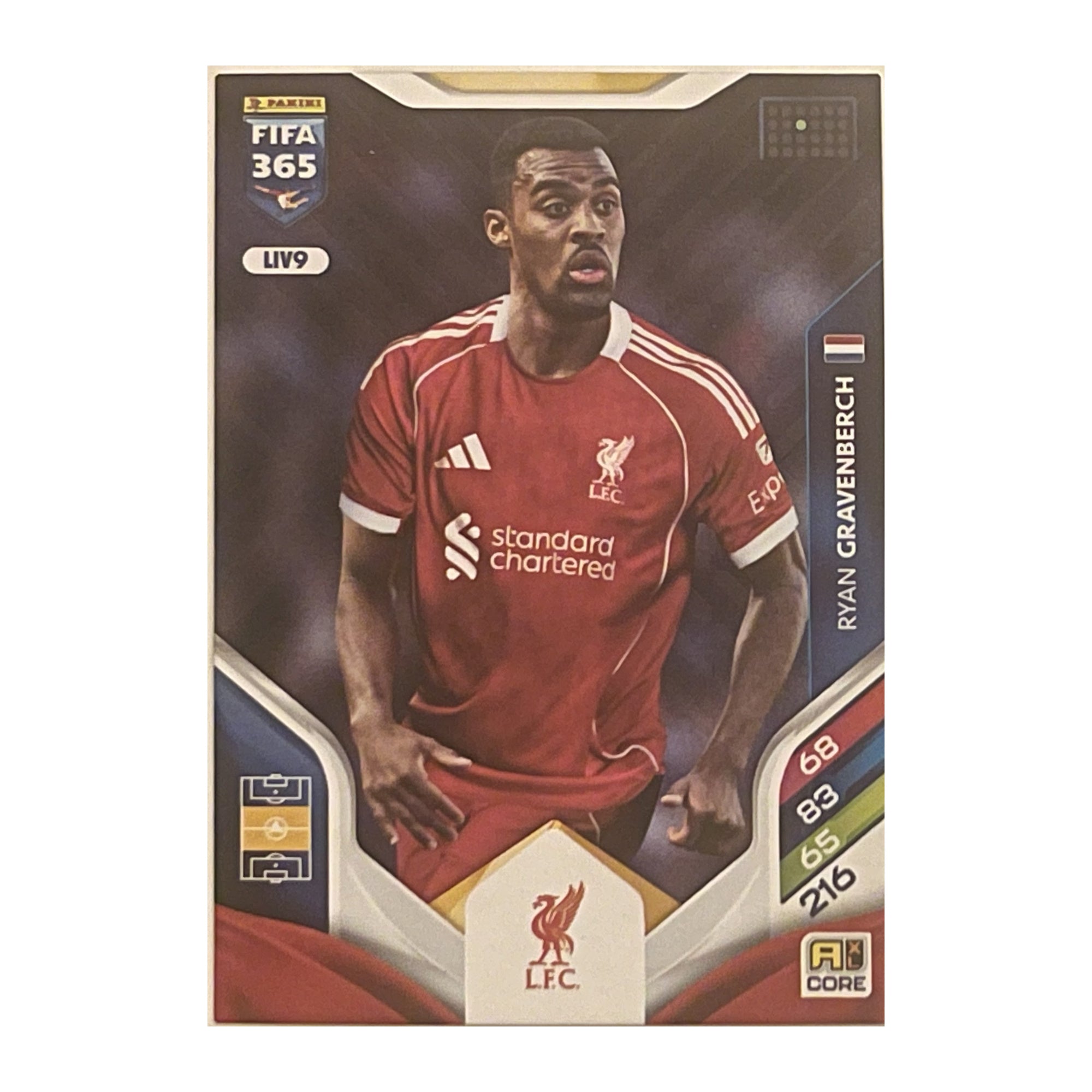 Ryan Gravenberch - Panini Adrenalyn XL FIFA 365 2026 (Core) [LIV9] - originele kaartvoorkant