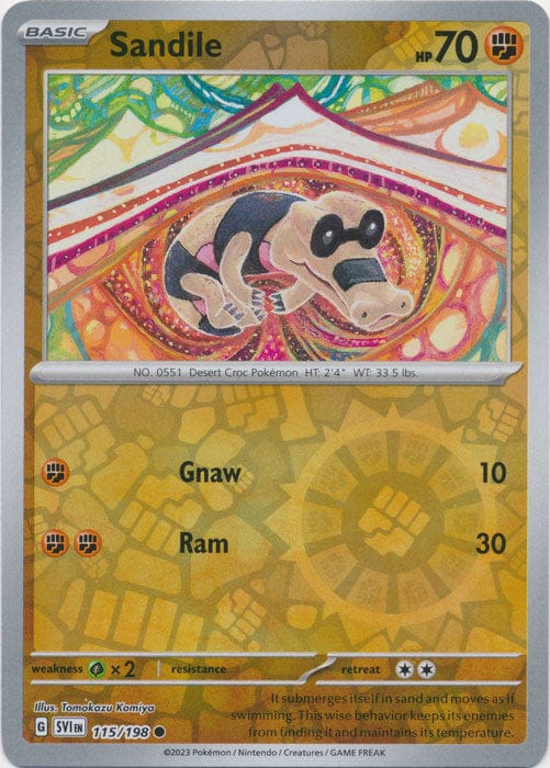 Scarlet & Violet - 115/198 - Sandile - Reverse Holo