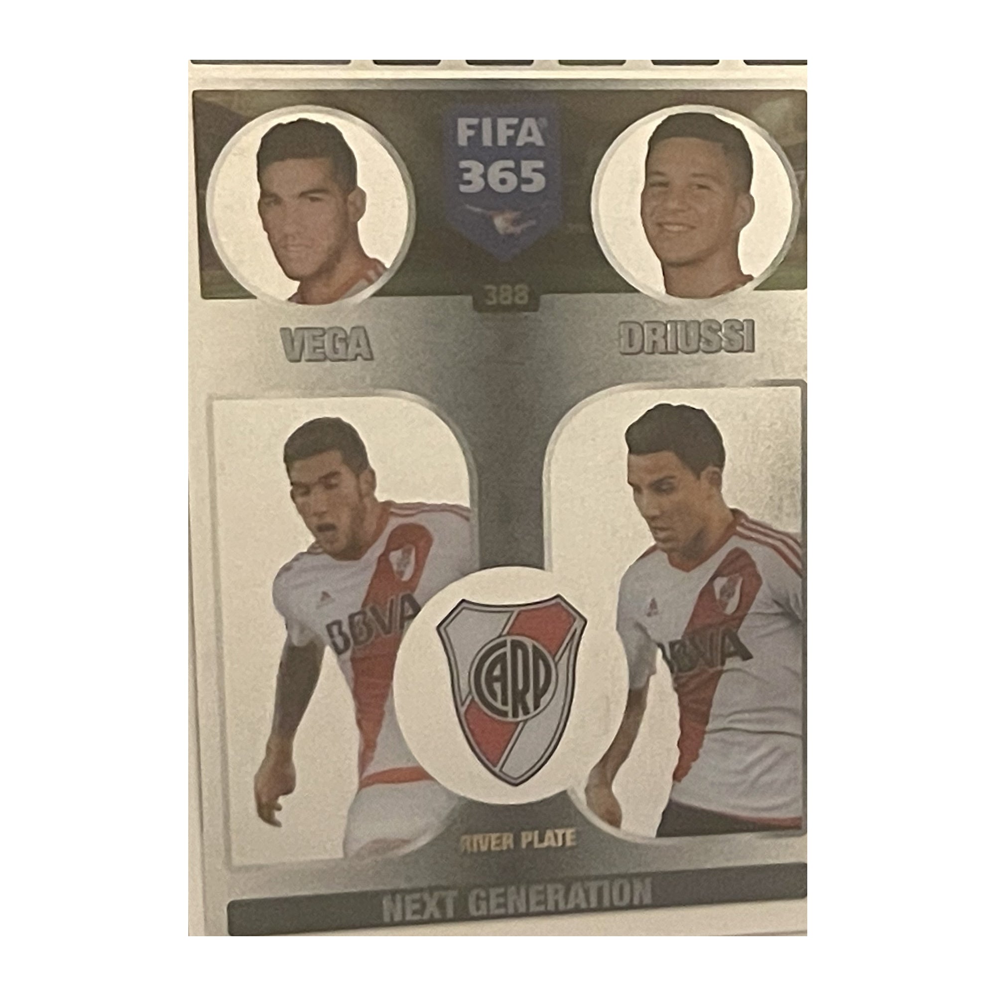 Sebastián Driussi / Leandro Vega - Panini Adrenalyn XL FIFA 365 2017 (Next Generation / Multiple) [388] - voetbalkaart voorkant