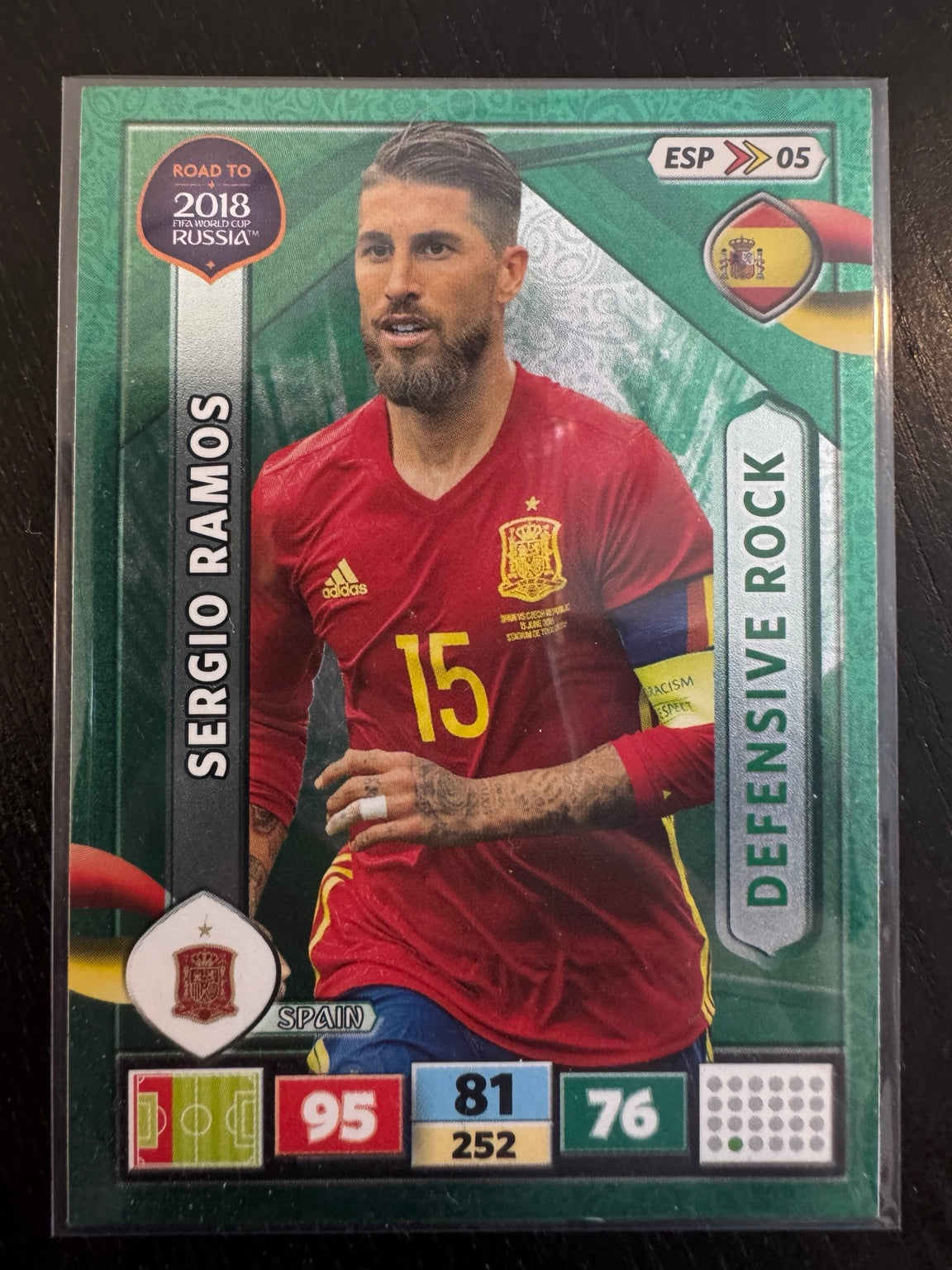 Sergio Ramos Defensive Rock ESP05 - Road to 2018 FIFA World Cup Russia Adrenalyn XL - Near Mint