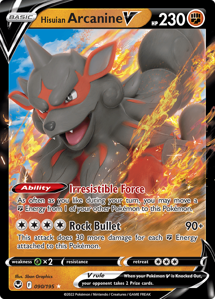 Silver Tempest - 090/195 - Hisuian Arcanine V