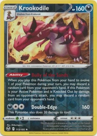 Silver Tempest - 113/195 - Krookodile - Reverse Holo