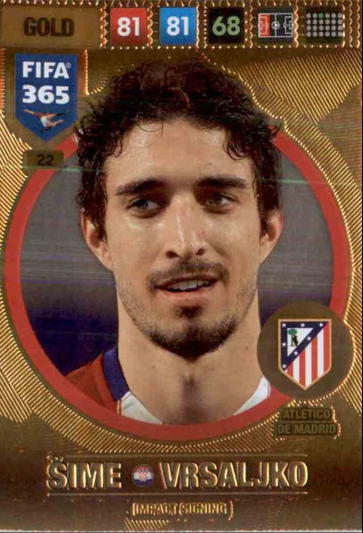 Šime Vrsaljko - FIFA 365: 2017 Adrenalyn XL Impact Signing #22 - Near Mint