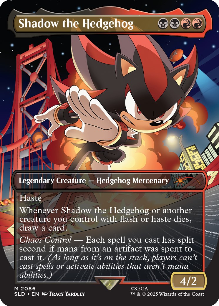 Magic Secret Lair x Sonic: Friends & Foes - kaart Shadow the Hedgehog (borderless, non-foil editie)