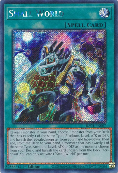 Small World (Platinum Secret Rare) - RA01-EN067 - Platinum Secret Rare - 1st Edition