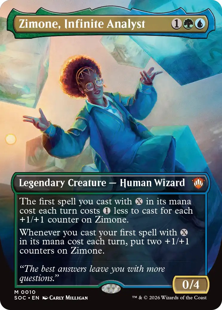 Magic Secrets of Strixhaven Commander Deck Quandrix Unlimited - commander-kaart Zimone, Infinite Analyst (borderless)