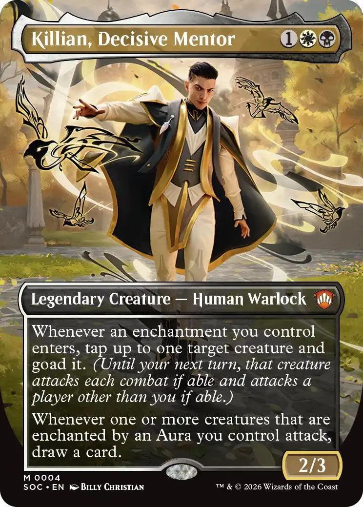 Magic Secrets of Strixhaven Commander Deck Silverquill Influence - commander-kaart Killian, Decisive Mentor (borderless)